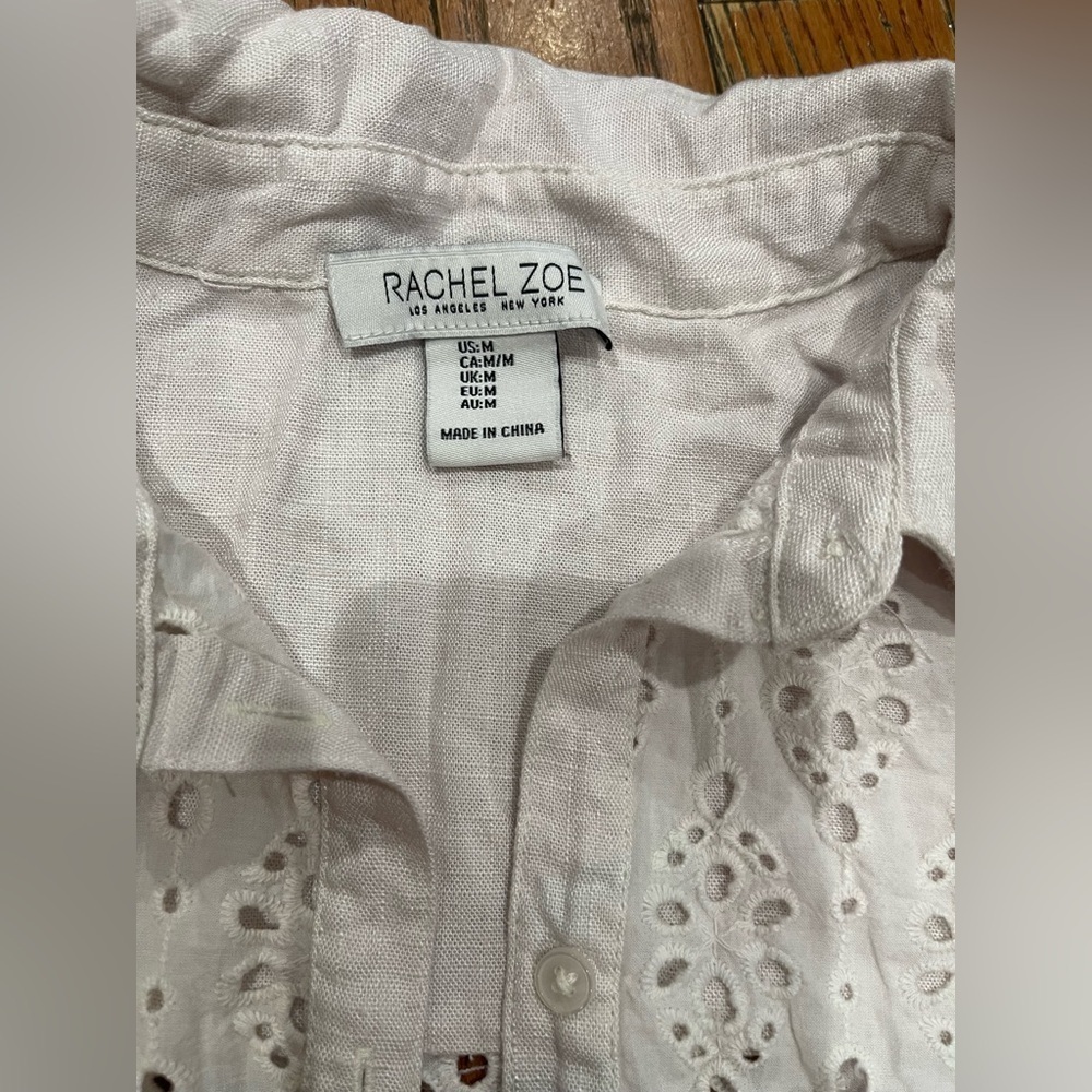 Rachel Zoe Cream Eyelet Blouse - Picture 5 of 9